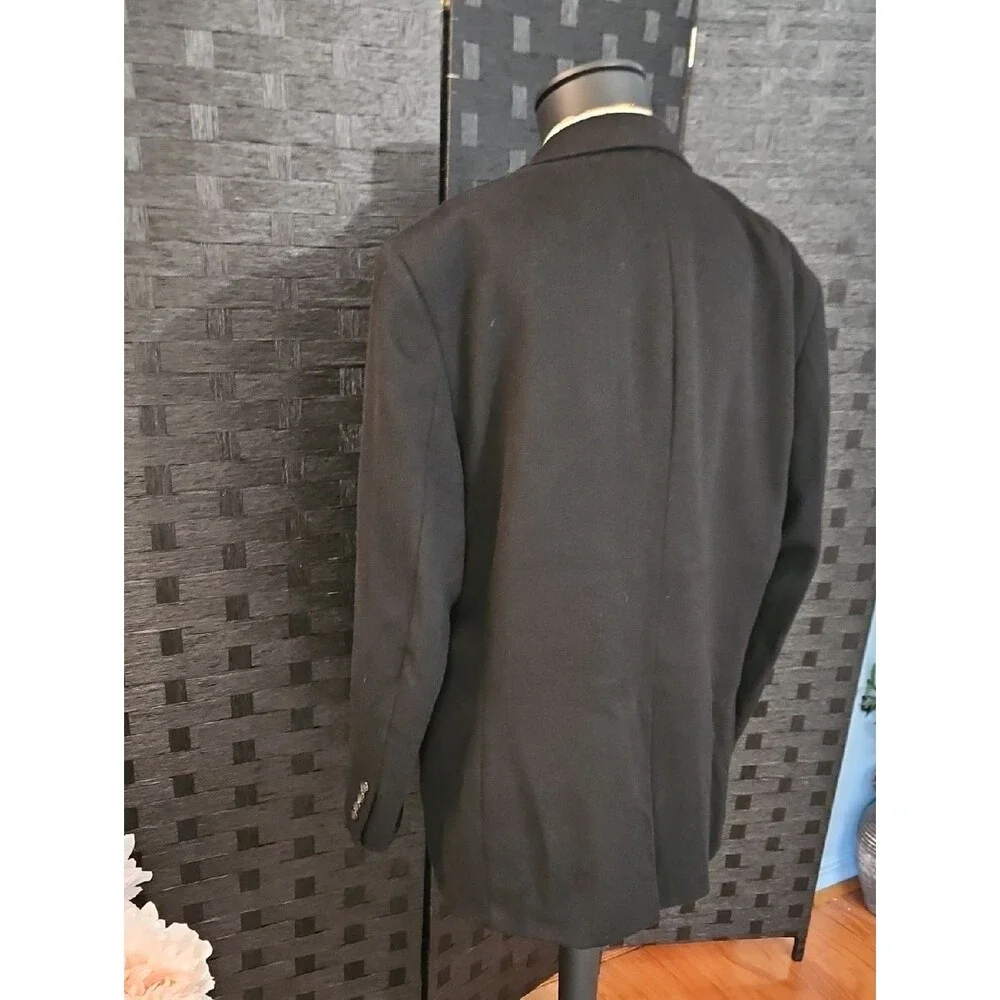 Bill Blass Classic Black 100% Camel Hair Men's Blazer - 44R